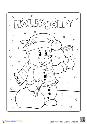 Holly Jolly Snowman Coloring Page - Winter Fun for Kids!