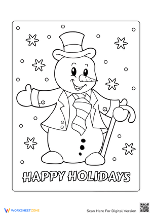 Fancy Snowman Coloring Page - Winter Fun for Kids!