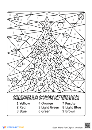 Holiday Color by Number: Xmas Tree