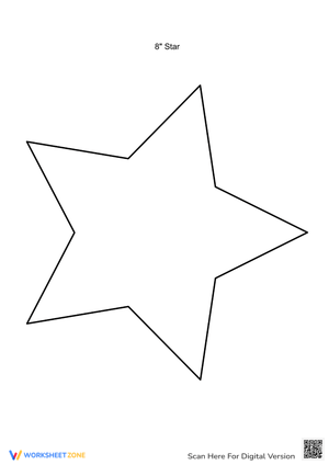 Super Star Coloring Page - 8-Inch Printable Template
