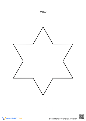 Large Six-Pointed Star Template for Coloring