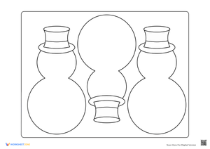 Snowman Family Coloring Page - Winter Fun Template!
