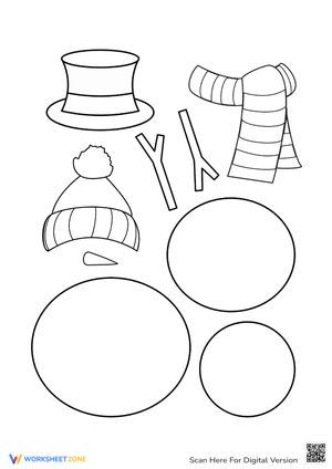 Snowman Building and Coloring
