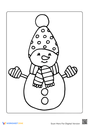 Happy Snowman Coloring Templates 
