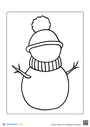 Snowman Outline Worksheet: Winter Art Fun for Kids!