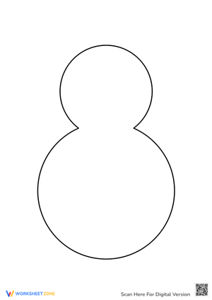 Easy Snowman Outline for Kids