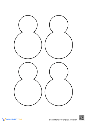 Four Snowman Templates for Coloring