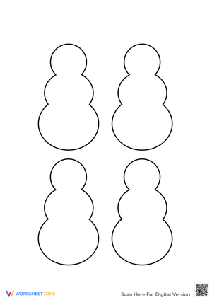 Snowman Outlines: Winter Crafts for Kids - Coloring Fun!