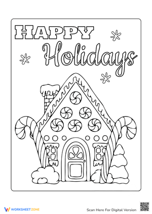 Gingerbread House Coloring Page - Detailed Festive Fun!