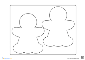 Gingerbread Cookie Cutter Coloring Template