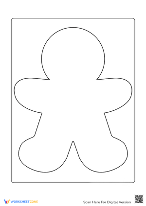Gingerbread Man Template for Coloring Fun