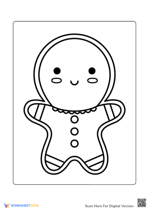 Cute Gingerbread Man Coloring Page - Holiday Fun!