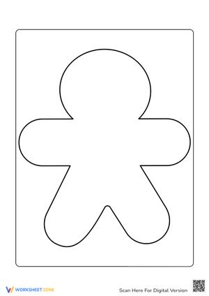 Gingerbread Man Template for Coloring