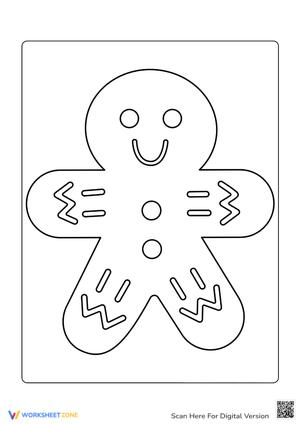 Whimsical Gingerbread Man Coloring Page - Fun Holiday Activity!