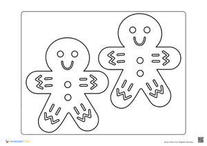 Festive Gingerbread Man Coloring Worksheet