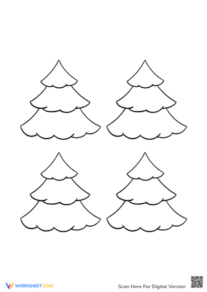 Chubby Christmas Tree Coloring Page - Fun Holiday Activity