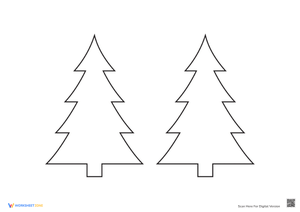 Minimalist Christmas Tree Coloring Page - Simple Shapes Fun!
