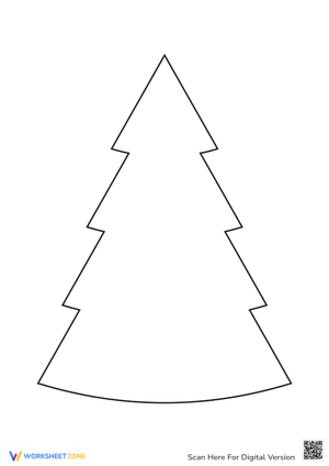 Modern Christmas Tree Coloring Page - Geometric Fun!