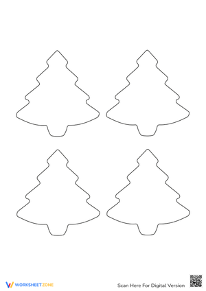 Christmas Tree Coloring Fun: Four Unique Designs
