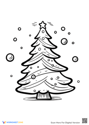 Stylized Christmas Tree Coloring Page