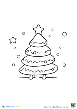 Decorative Christmas Tree Coloring Template