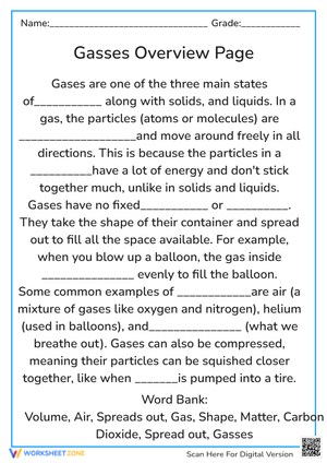 Gasses Overview Page