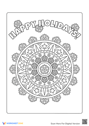 Snowflakes Mandala Coloring