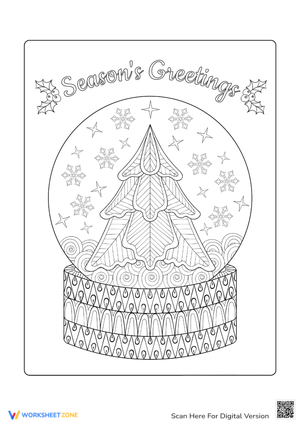 Snow Globe Coloring Page - Winter Fun for Kids!