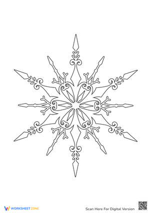 Symmetrical Snowflake Coloring Page