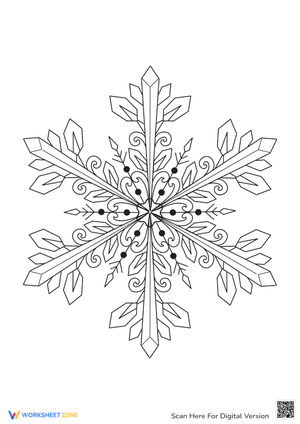 Winter Wonderland Snowflake Coloring Sheet 