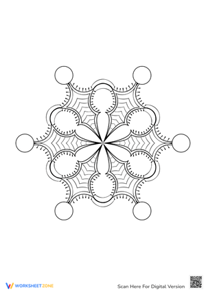 Elegant Snowflake Mandala Coloring Page