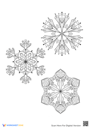 Enchanting Snowflake Designs Coloring Page