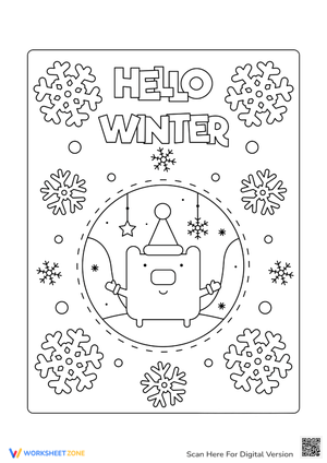 Cute Animal Snowflakes Coloring Page - Winter Fun!