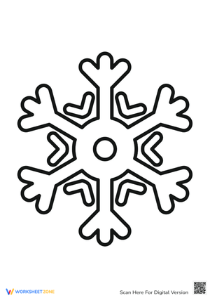 Simple Snowflake Coloring Page - Preschool Winter Fun