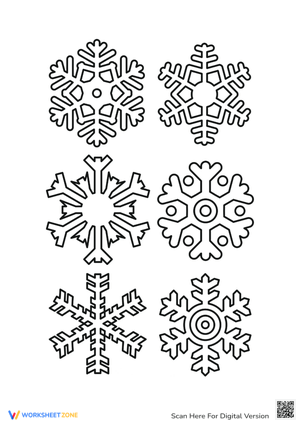 Delicate Snowflake Designs Coloring Page