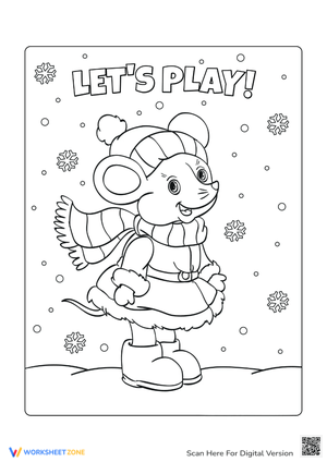 Winter Mouse Coloring Fun