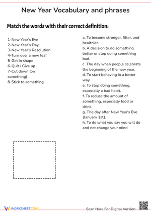 New Year vocabulary and phrases