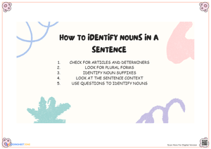 How to Identify Nouns in a Sentence Worksheet