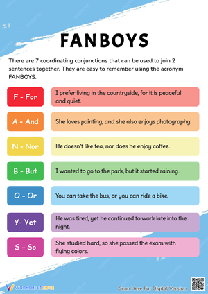 FANBOYS Coordinating Conjunctions Worksheet