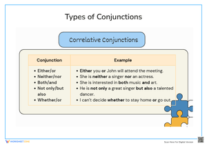 Correlative Conjunctions Worksheet