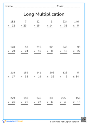 Long multiplication 1