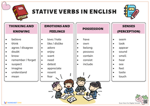 Mastering Stative Verbs: Comprehensive Worksheet