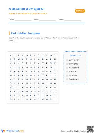 Advanced Vocabulary Worksheet | Grade 4 Essential Practice