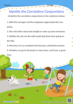 Correlative Conjunctions Worksheet