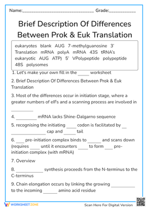 VBrief Description Of Differences Between Prok & Euk Translation
