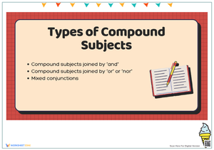 Types of Compound Subjects Worksheet