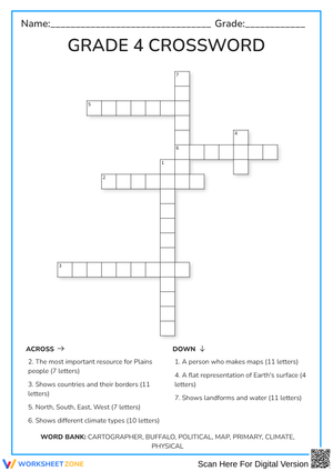 Grade 4 Social Science Crossword | Essential Printable