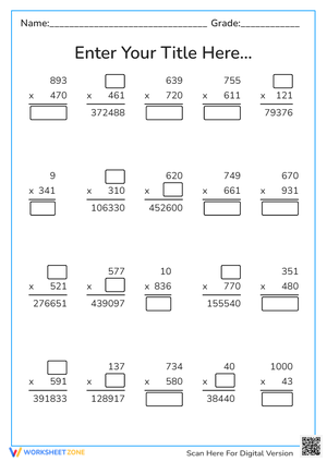 Multiplication Work 