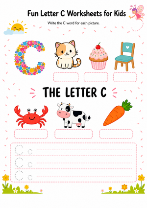 Printable Letter C Worksheet | Grade 1 ELA