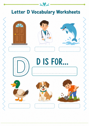 Grade 1 Letter D Phonics — Printable No-Prep Worksheet
